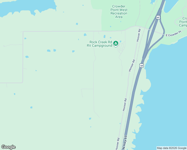 map of restaurants, bars, coffee shops, grocery stores, and more near Restful Road in Pittsburg County