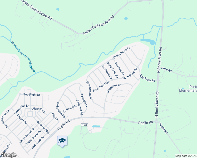 map of restaurants, bars, coffee shops, grocery stores, and more near 1015 Green Terra Road in Indian Trail