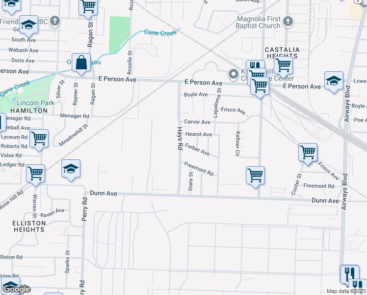 map of restaurants, bars, coffee shops, grocery stores, and more near 1839 Ferber Avenue in Memphis