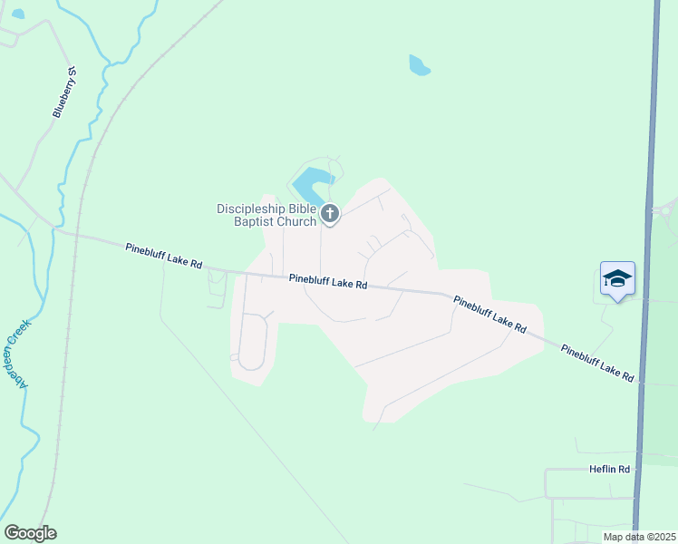 map of restaurants, bars, coffee shops, grocery stores, and more near Pinebluff Lake Road in Moore County