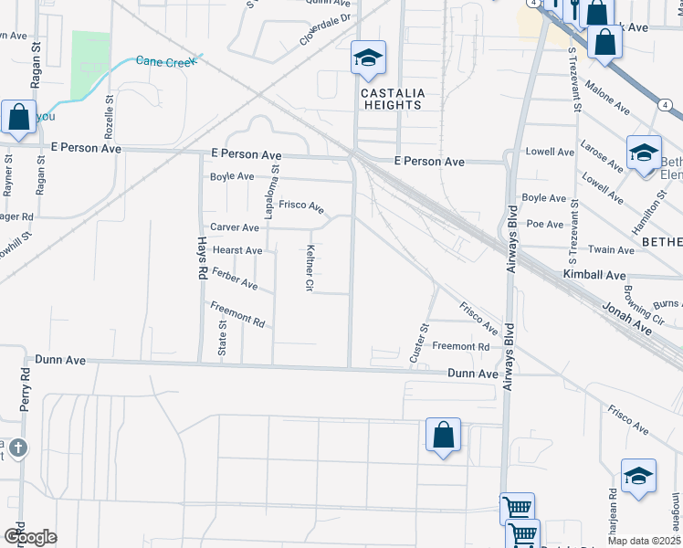 map of restaurants, bars, coffee shops, grocery stores, and more near 1825 Castalia Street in Memphis