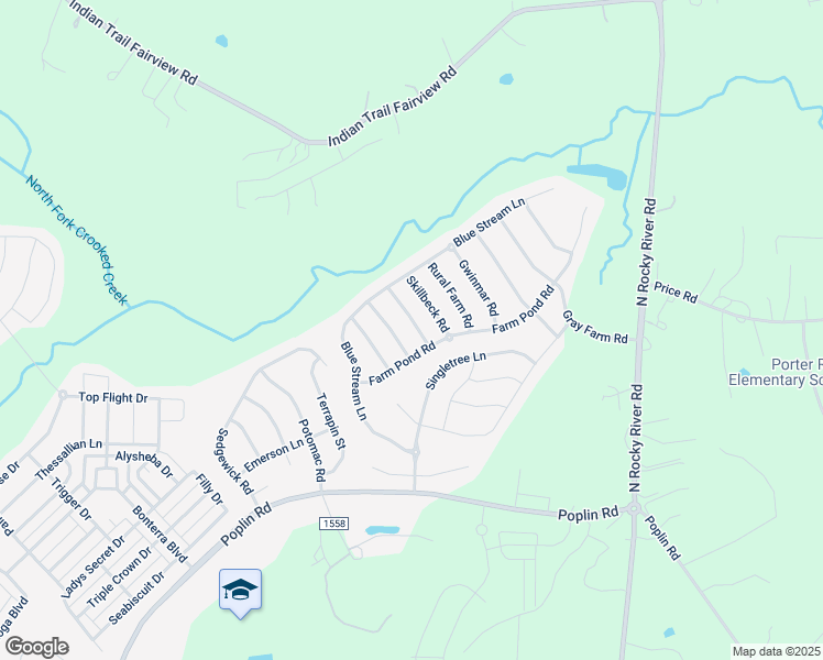 map of restaurants, bars, coffee shops, grocery stores, and more near 1007 Yellow Bee Road in Indian Trail