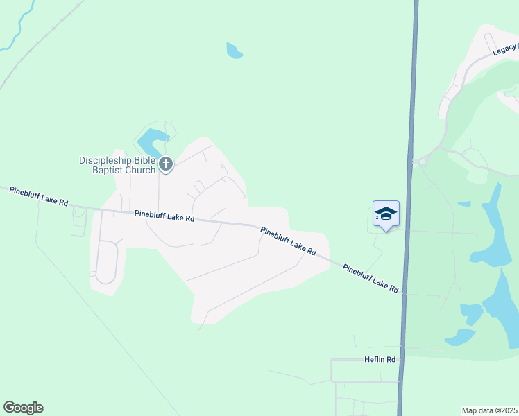 map of restaurants, bars, coffee shops, grocery stores, and more near Pinebluff Lake Road in Moore County