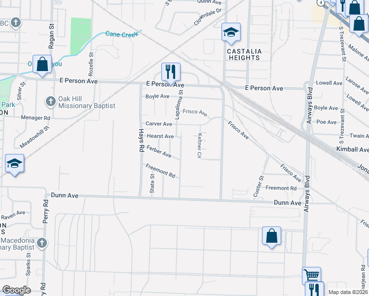 map of restaurants, bars, coffee shops, grocery stores, and more near 1818 Lapaloma Street in Memphis