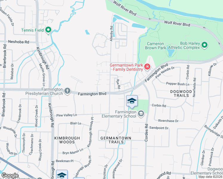 map of restaurants, bars, coffee shops, grocery stores, and more near 8404 Farmington Boulevard in Germantown