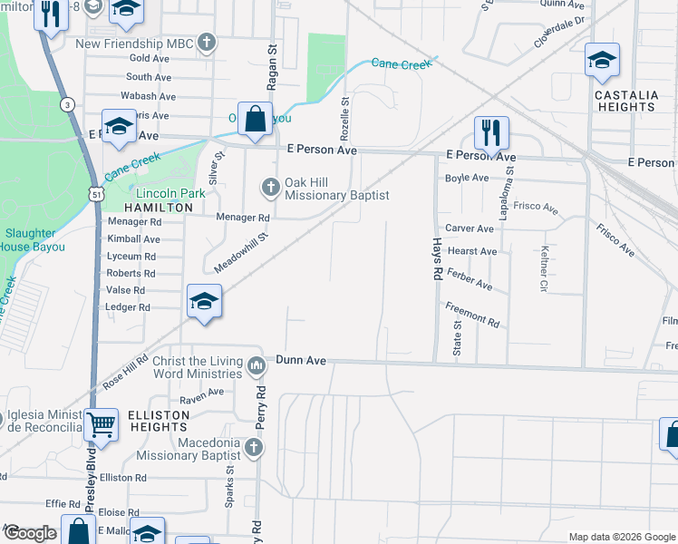 map of restaurants, bars, coffee shops, grocery stores, and more near 1720 Dunn Avenue in Memphis