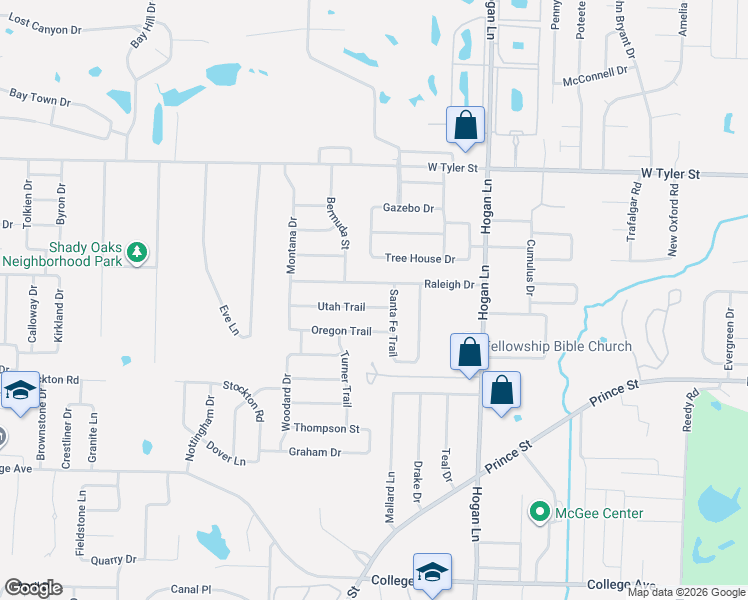 map of restaurants, bars, coffee shops, grocery stores, and more near 4420 Utah Trail in Conway