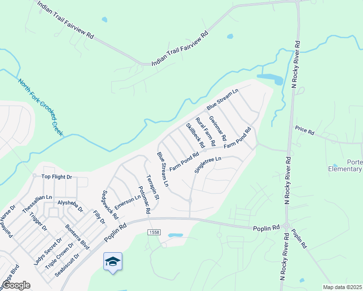 map of restaurants, bars, coffee shops, grocery stores, and more near 1012 Green Terra Road in Indian Trail