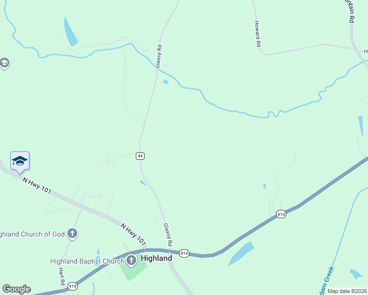 map of restaurants, bars, coffee shops, grocery stores, and more near 158 Glassy Road in Landrum