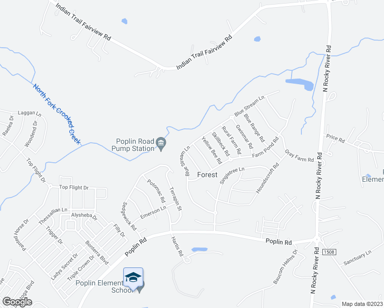 map of restaurants, bars, coffee shops, grocery stores, and more near 1018 Garden Web Road in Indian Trail