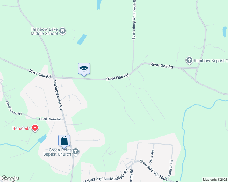 map of restaurants, bars, coffee shops, grocery stores, and more near 212 Beaver Tail Court in Chesnee