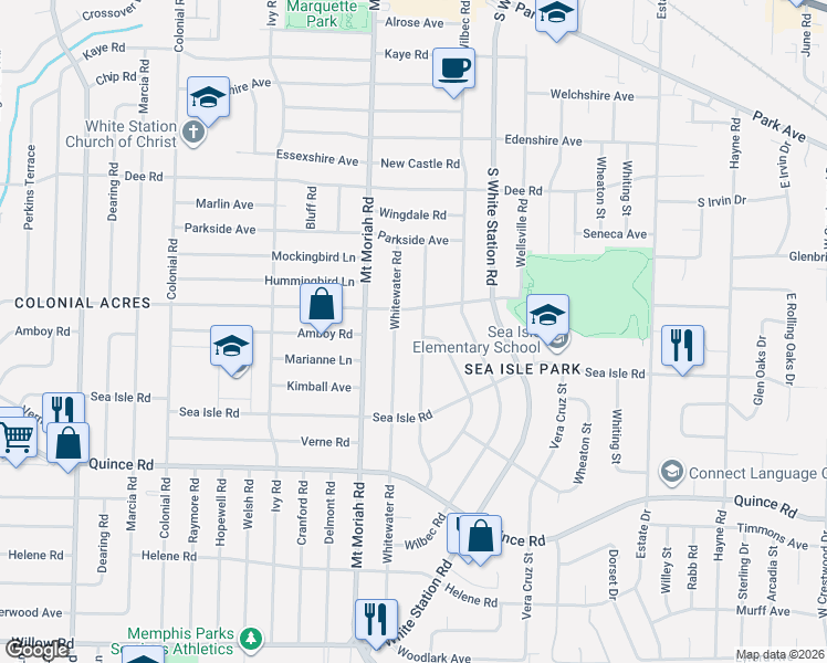 map of restaurants, bars, coffee shops, grocery stores, and more near 1322 Walton Road in Memphis