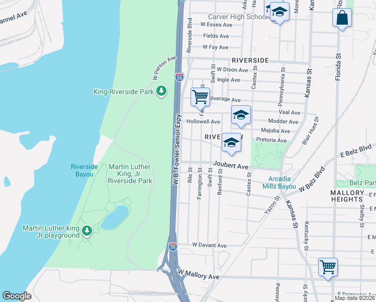 map of restaurants, bars, coffee shops, grocery stores, and more near 1914 Rile Street in Memphis
