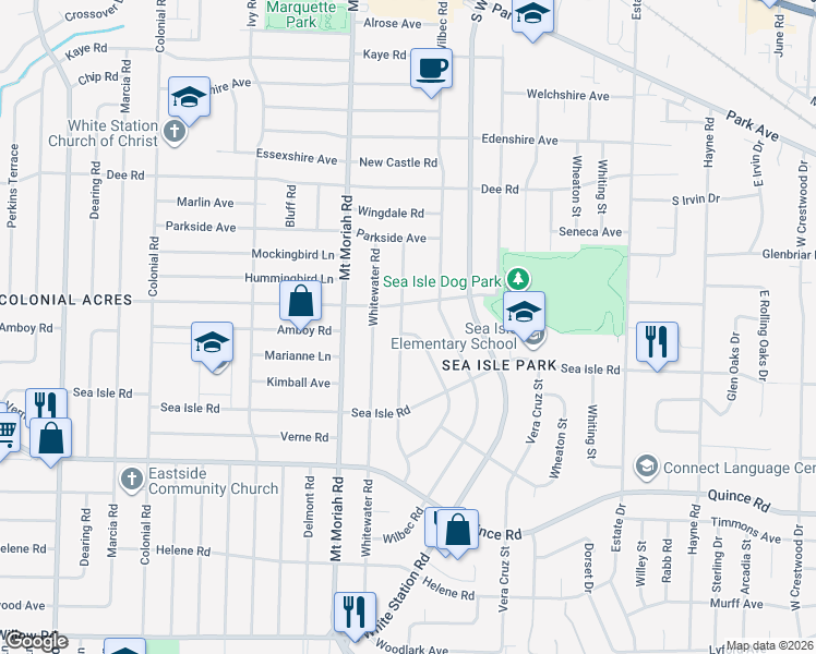 map of restaurants, bars, coffee shops, grocery stores, and more near 1322 Walton Road in Memphis