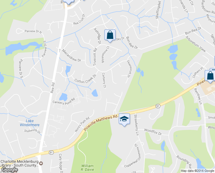 map of restaurants, bars, coffee shops, grocery stores, and more near 4712 Carberry Court in Charlotte