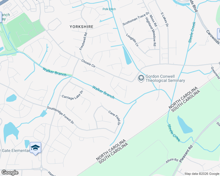 map of restaurants, bars, coffee shops, grocery stores, and more near 14504 John Beck Drive in Charlotte
