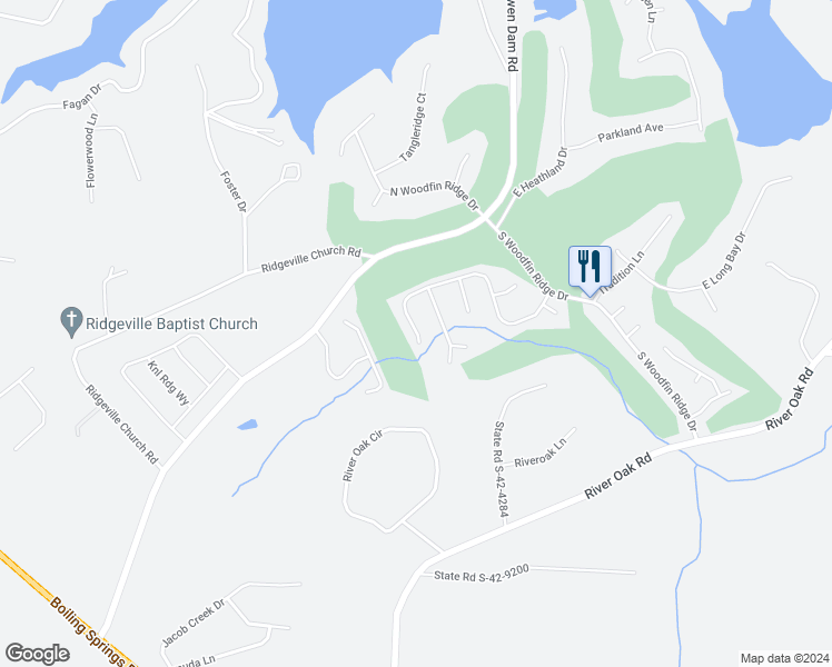 map of restaurants, bars, coffee shops, grocery stores, and more near 496 World Tour Drive in Inman