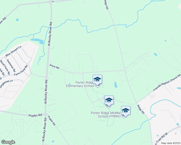 map of restaurants, bars, coffee shops, grocery stores, and more near 1904 Price Road in Indian Trail