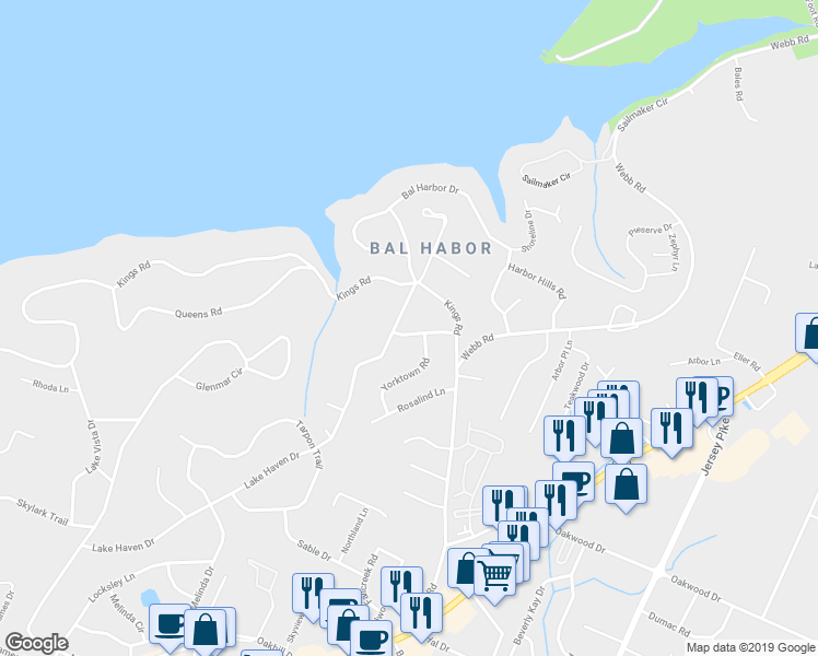 map of restaurants, bars, coffee shops, grocery stores, and more near 2 Lake Haven Circle in Chattanooga