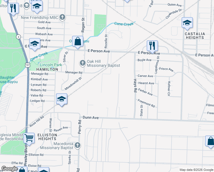 map of restaurants, bars, coffee shops, grocery stores, and more near 1720 Dunn Avenue in Memphis