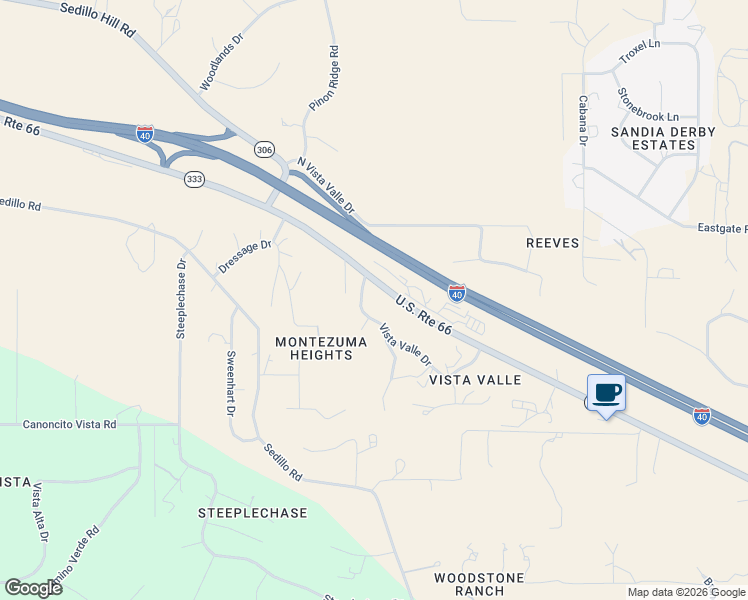 map of restaurants, bars, coffee shops, grocery stores, and more near 7 Vista Valle in Tijeras