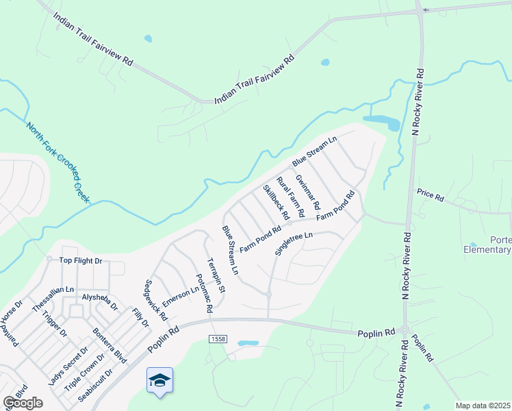 map of restaurants, bars, coffee shops, grocery stores, and more near 1019 Yellow Bee Road in Indian Trail