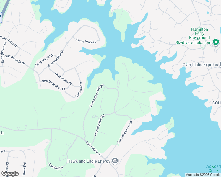 map of restaurants, bars, coffee shops, grocery stores, and more near 804 Cooks Cove Ridge in Clover