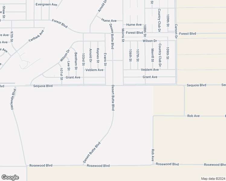map of restaurants, bars, coffee shops, grocery stores, and more near Desert Butte Boulevard in California City