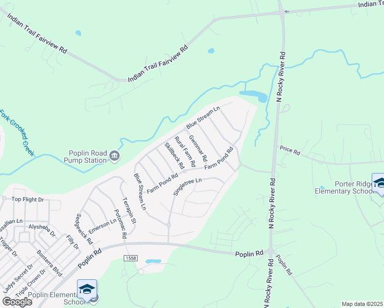 map of restaurants, bars, coffee shops, grocery stores, and more near 1010 Rural Farm Road in Indian Trail