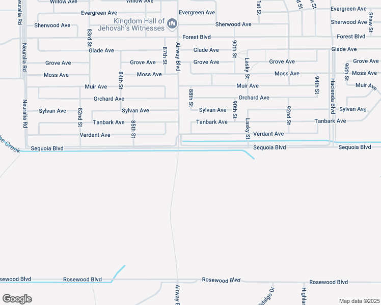 map of restaurants, bars, coffee shops, grocery stores, and more near Airway Boulevard in California City