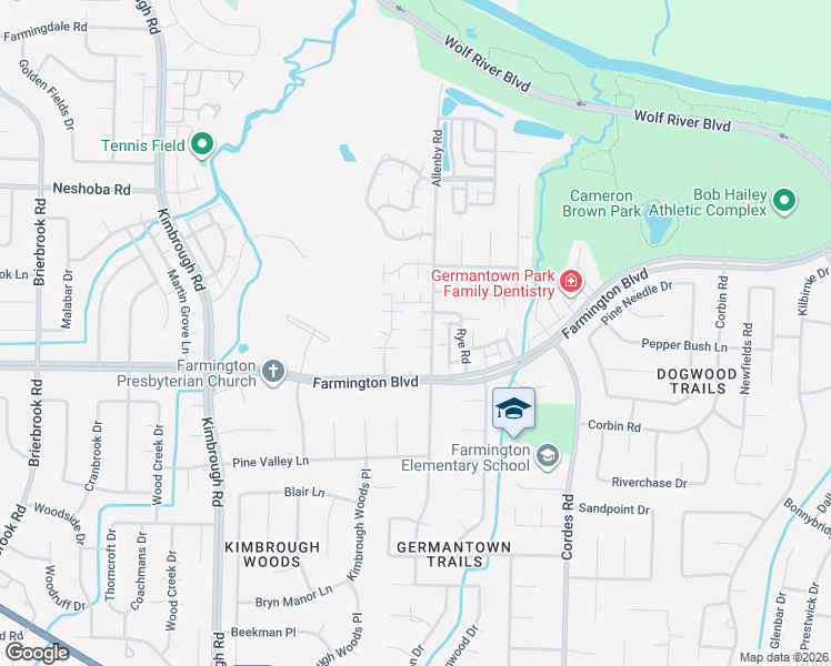map of restaurants, bars, coffee shops, grocery stores, and more near 1897 Allenby Road in Memphis