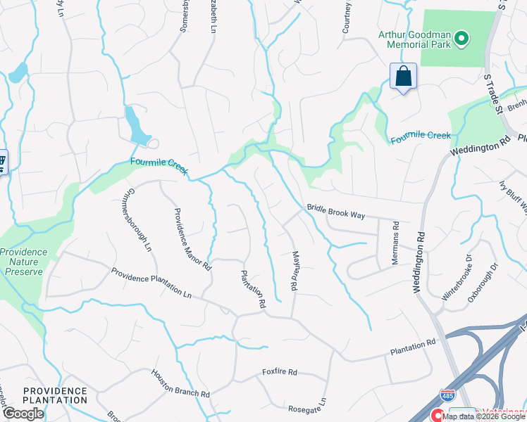 map of restaurants, bars, coffee shops, grocery stores, and more near 2119 Maynard Road in Charlotte