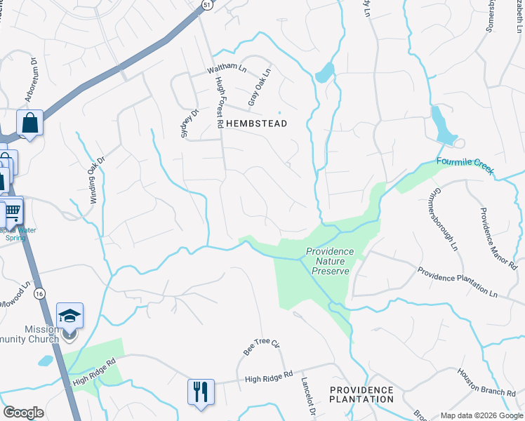 map of restaurants, bars, coffee shops, grocery stores, and more near 1933 Dugan Drive in Charlotte