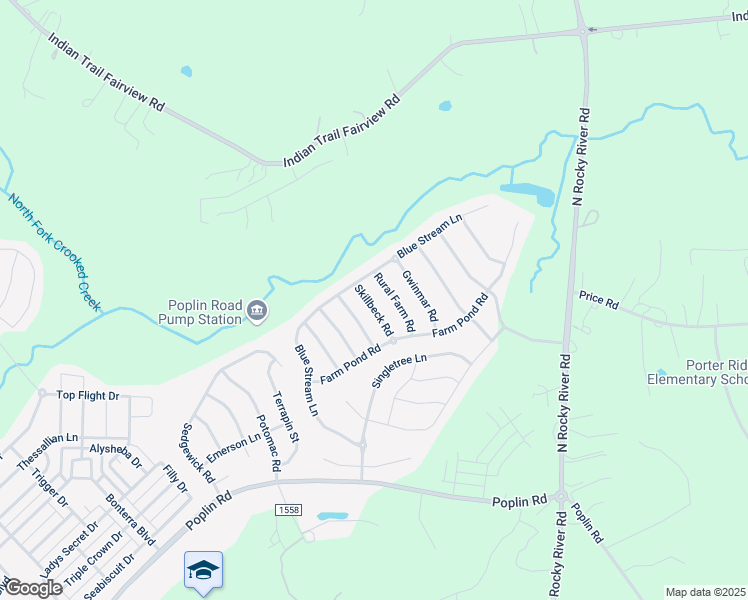 map of restaurants, bars, coffee shops, grocery stores, and more near 1018 Skillbeck Road in Indian Trail