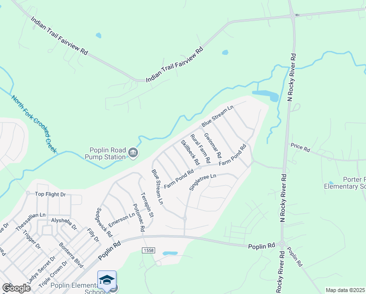map of restaurants, bars, coffee shops, grocery stores, and more near 1021 Skillbeck Road in Indian Trail