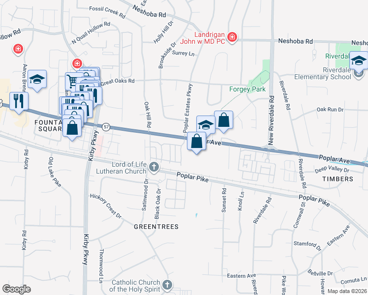 map of restaurants, bars, coffee shops, grocery stores, and more near 6834 Old Bridge Lane in Germantown