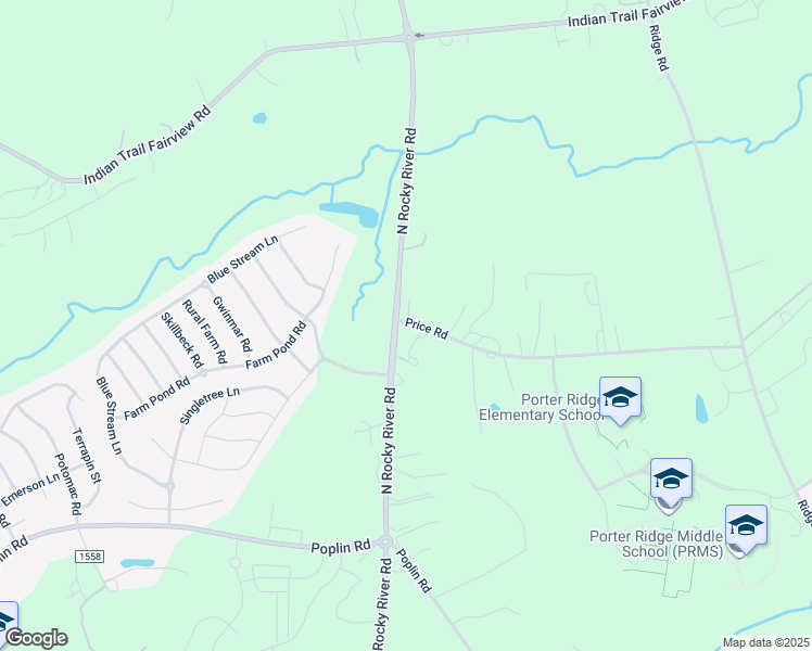 map of restaurants, bars, coffee shops, grocery stores, and more near 1904 Price Road in Indian Trail