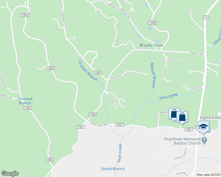 map of restaurants, bars, coffee shops, grocery stores, and more near 1660 Hendrix Road in Murphy