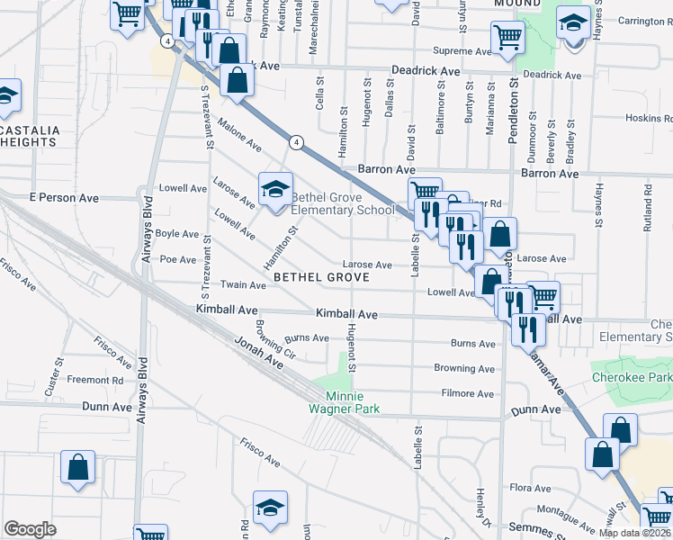 map of restaurants, bars, coffee shops, grocery stores, and more near in Memphis