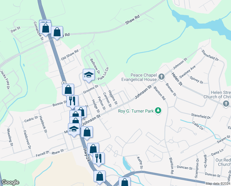 map of restaurants, bars, coffee shops, grocery stores, and more near 413-415 Andy Street in Fayetteville