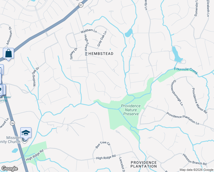 map of restaurants, bars, coffee shops, grocery stores, and more near 1009 Laurel Park Lane in Charlotte