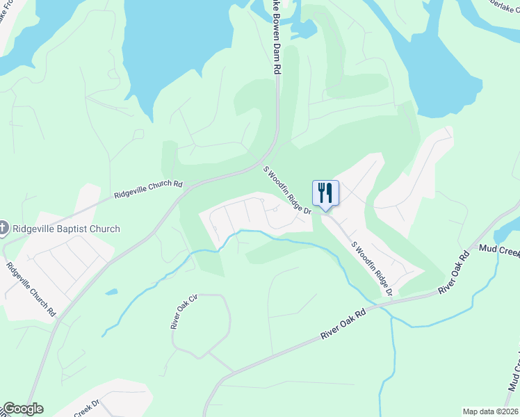 map of restaurants, bars, coffee shops, grocery stores, and more near 444 World Tour Drive in Inman