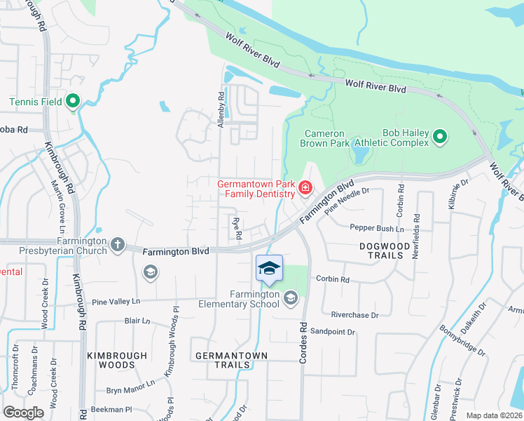 map of restaurants, bars, coffee shops, grocery stores, and more near 1891 River Glen Cove in Germantown