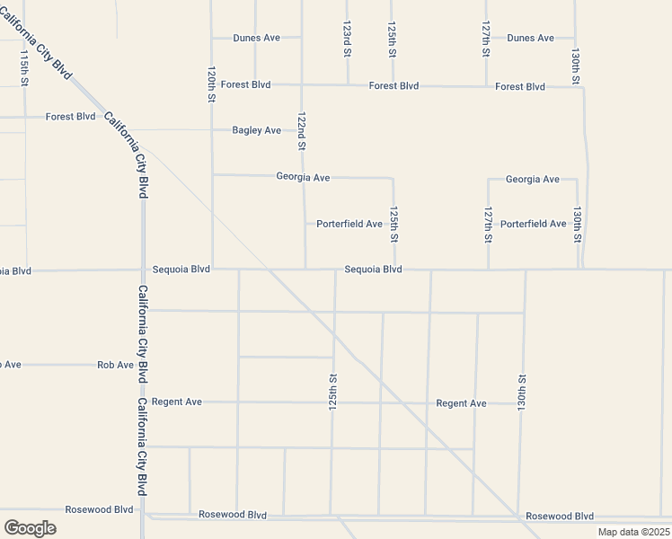 map of restaurants, bars, coffee shops, grocery stores, and more near 125th Street in California City