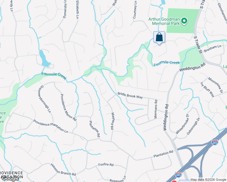 map of restaurants, bars, coffee shops, grocery stores, and more near 2212 Retana Drive in Charlotte