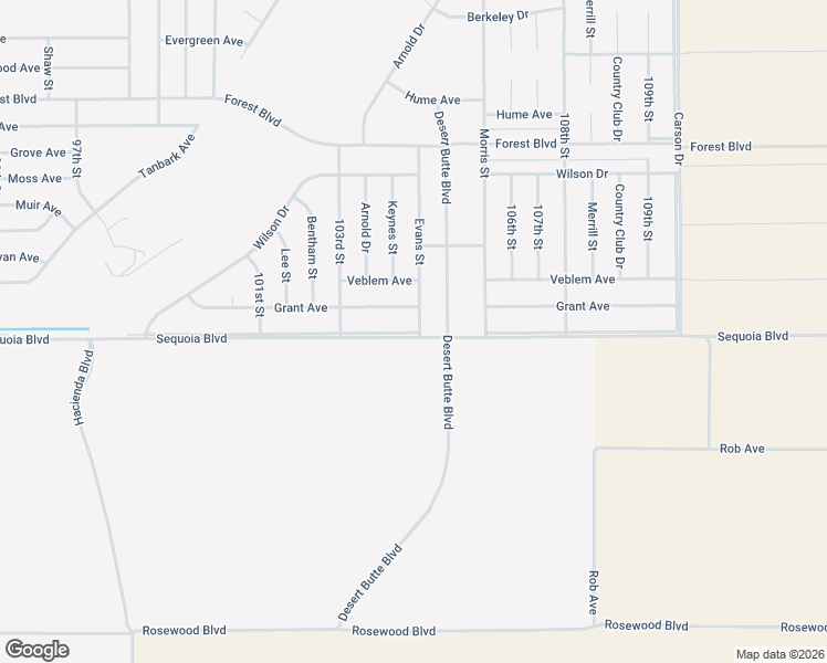 map of restaurants, bars, coffee shops, grocery stores, and more near 2 Sequoia Boulevard in Kern County