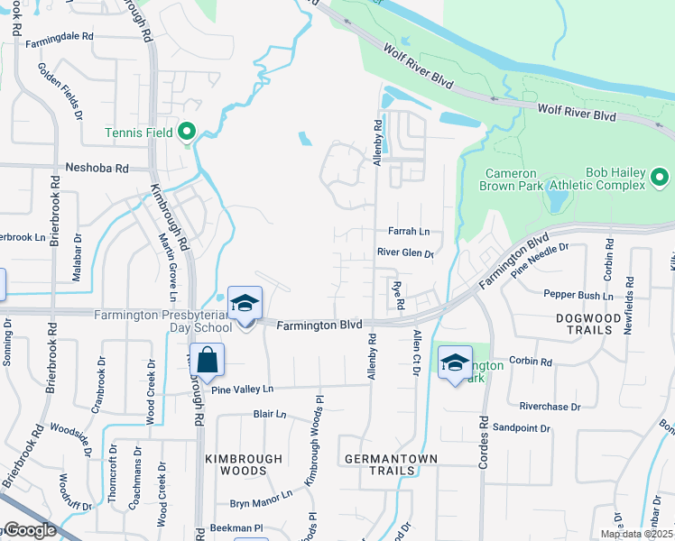 map of restaurants, bars, coffee shops, grocery stores, and more near 1895 Wicklow Way in Germantown