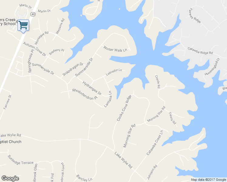 map of restaurants, bars, coffee shops, grocery stores, and more near 2041 Lantana Lane in Clover