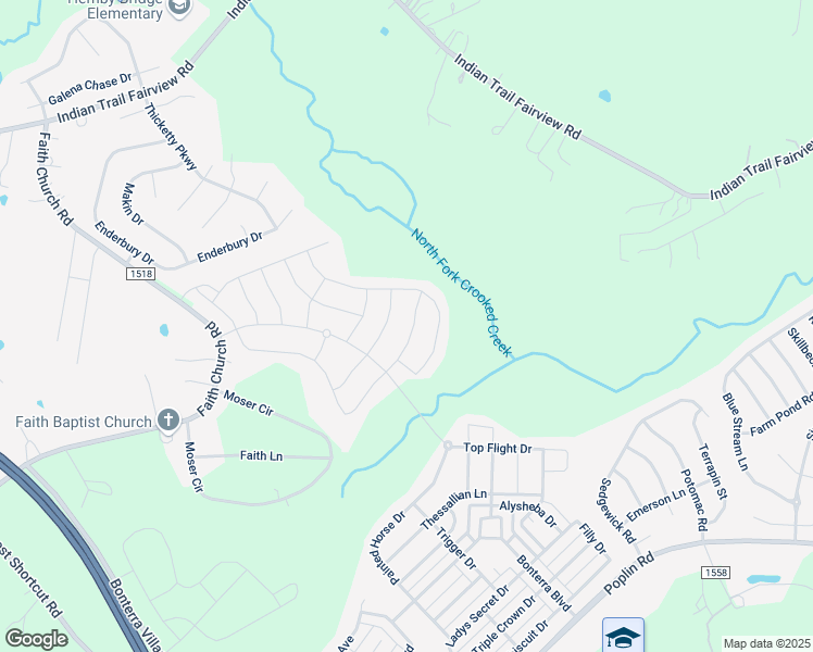map of restaurants, bars, coffee shops, grocery stores, and more near 1509 Native Diver Lane in Indian Trail