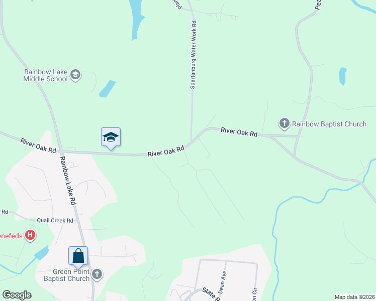 map of restaurants, bars, coffee shops, grocery stores, and more near 105 Beaver Creek Drive in Chesnee